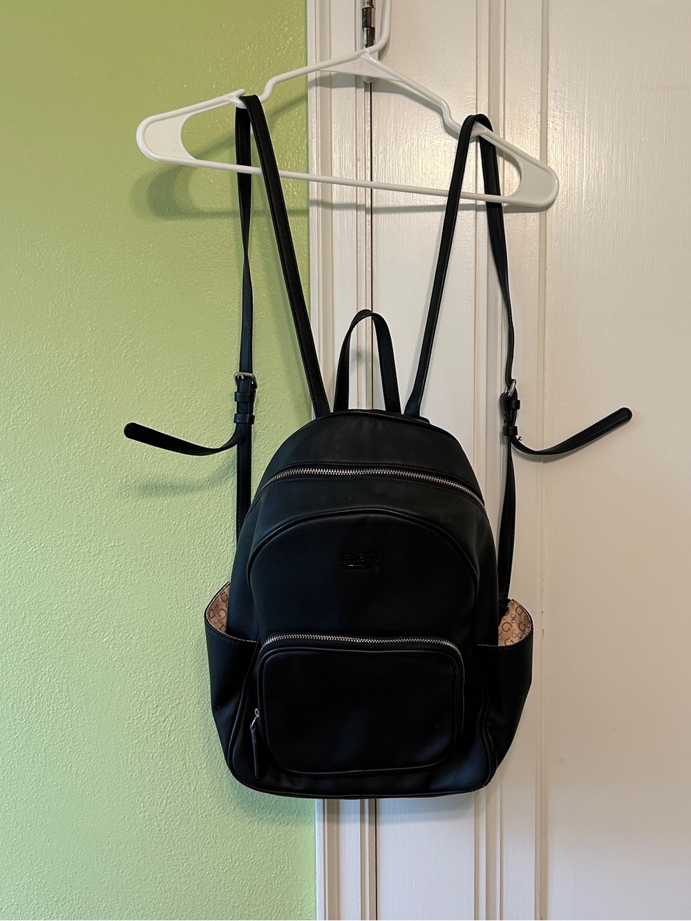 GUESS Black Leather Backpack